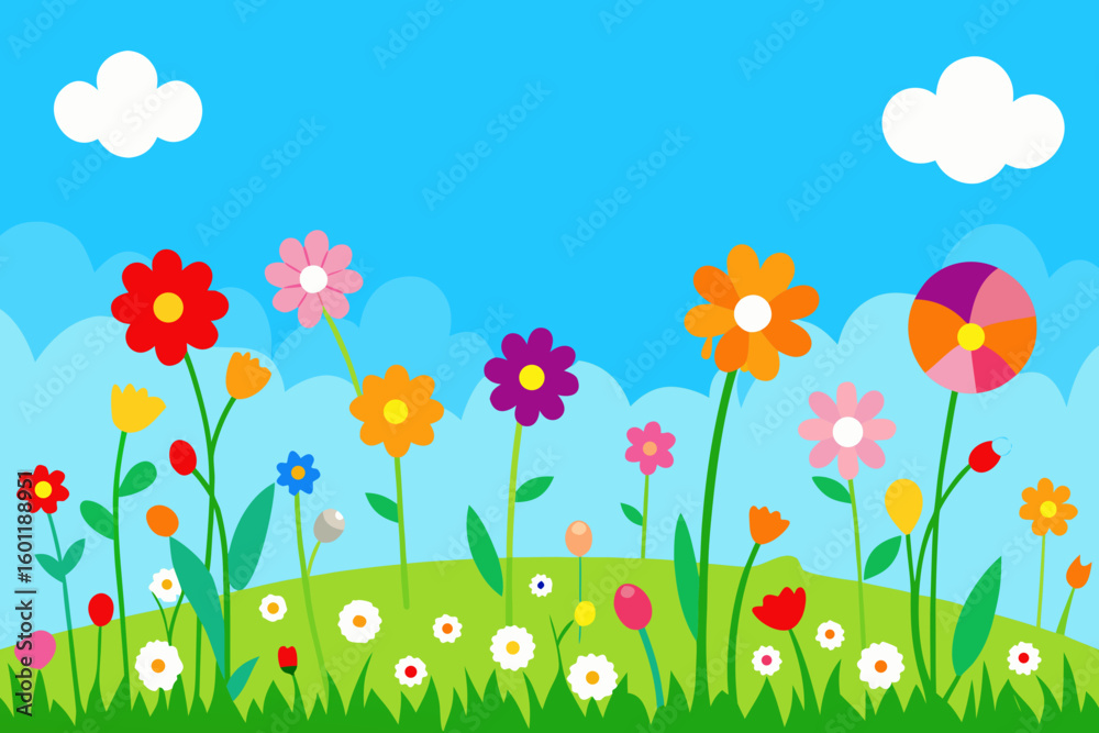 Fototapeta premium flowers and grass