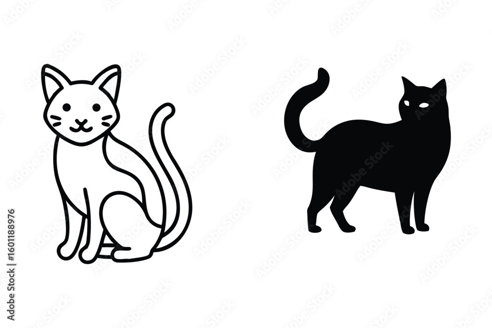 Fototapeta premium set of cat Vector Illustration