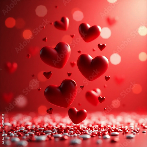 valentine background with hearts