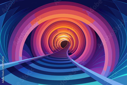 Fluid Logic Tunnel Winding into a Deep Gradient Void