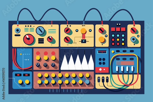 Modular Synth Wave Formed from Curved Patch Cables