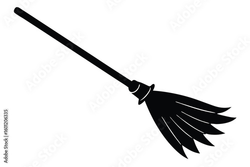 witch s broomstick vector icon