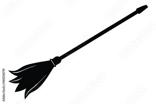 witch s broomstick vector icon