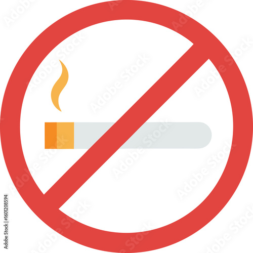 No smoking cigarette prohibition symbol icon