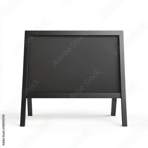 Freestanding chalkboard with a dark frame isolated on white background