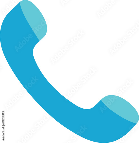 Classic telephone handset icon on white background