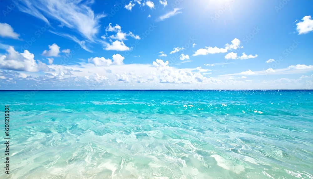 Obraz premium Wide shot of a vibrant tropical beach