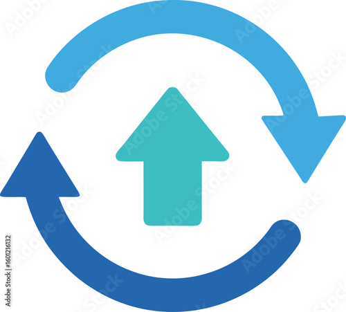 Flat outgoing arrow icon on white background