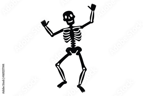 dancing skeleton vector icon