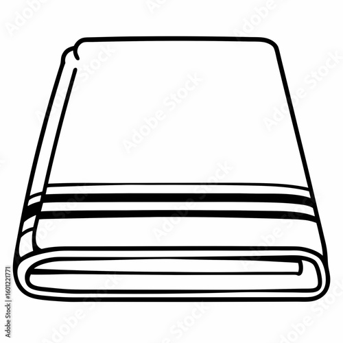 Towel icon folded in minimal black and white