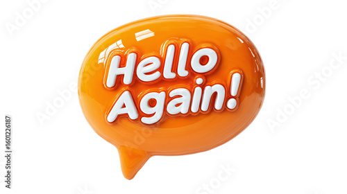 Vibrant orange chat balloon with 