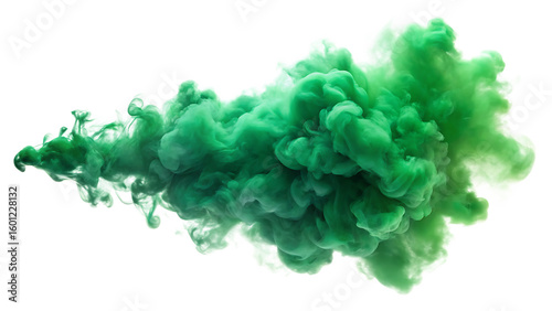 green smoke cloud isolated on white background PNG, AI GENERATED