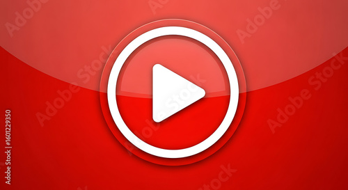 Free Download A play button icon with a white triangle inside a white circle on a red glossy background design - GFXLoad