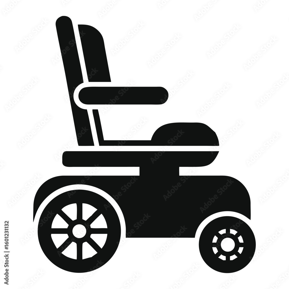 Fototapeta premium Electric Wheelchair Vector Illustration Mobility Aid Accessibility Concept