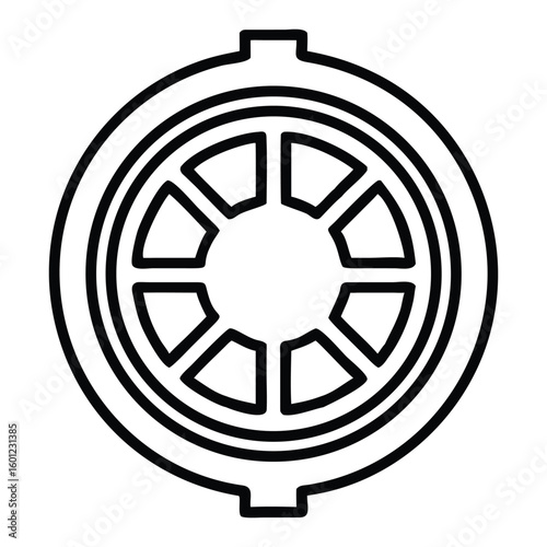 Manhole Cover Vector Illustration Simple City Street Icon