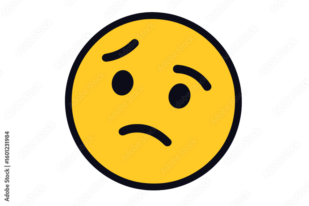 Fototapeta premium Vector Illustration of Confused Face Icon