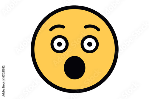 Vector Illustration of Surprised Face Icon