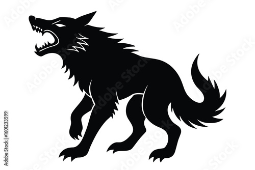 werewolf howling vector icon