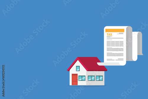 House tax papers. Real estate document, home, mortgage documents. House contract.