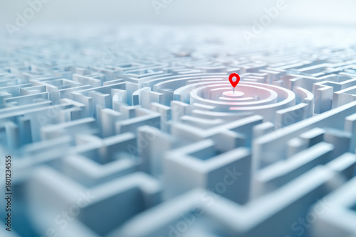 Digital navigation pinpoint in a complex maze