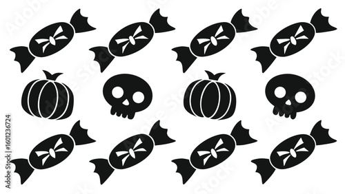Halloween candy and icons pattern