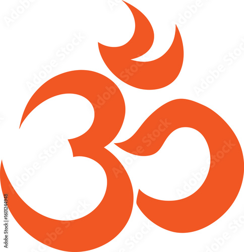 Sacred om sound mark on white background