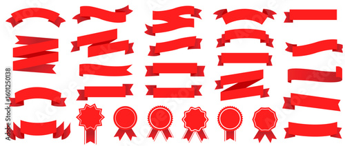 set of red ribbons
