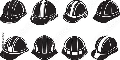 set of construction helmet