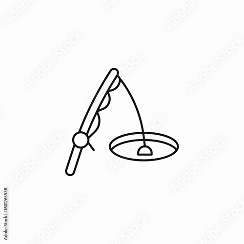 ice fishing rod icon sign vector