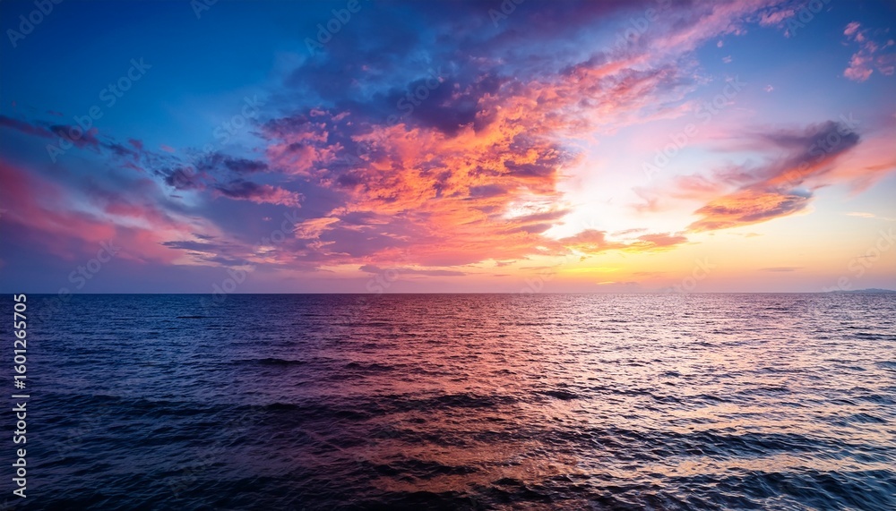 Obraz premium beautiful seascape and twilight sky colorful cloudscape background landscape