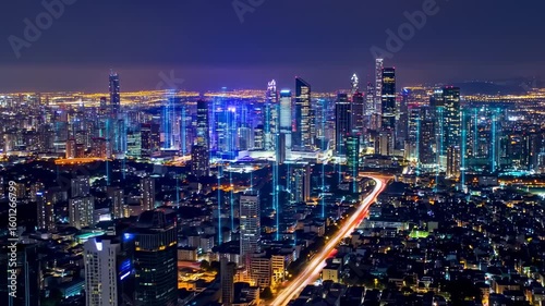 Wallpaper Mural Modern metropolis at night Torontodigital.ca