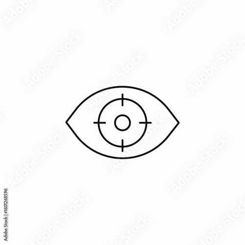 targeted eye focus icon sign vector