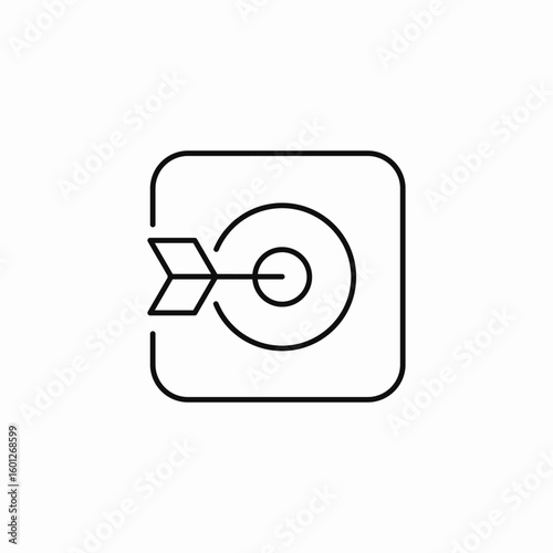 target in square icon sign vector