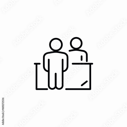 customer service desk icon sign vector