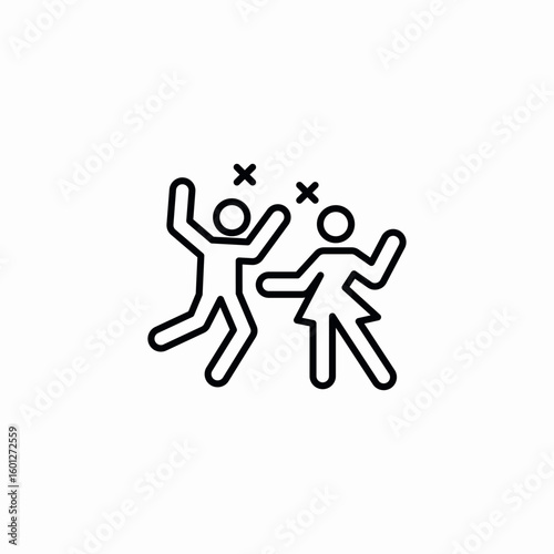 dancing couple icon sign vector