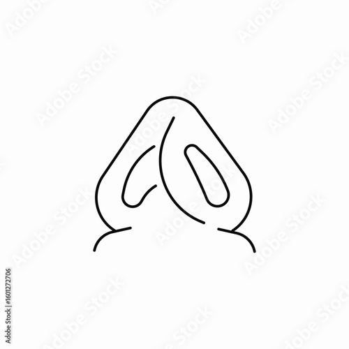 deviated septum icon sign vector