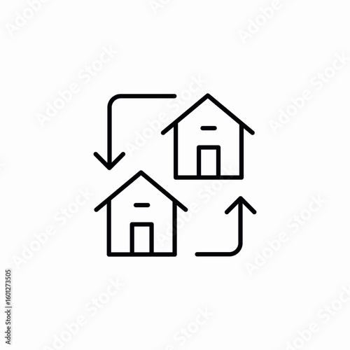 house moving transfer icon sign vector