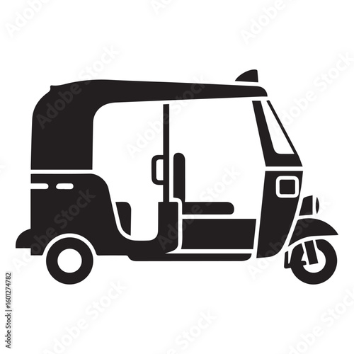 Auto Rickshaw Silhouette Vector Icon Design