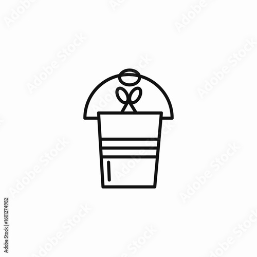 gift bucket representation icon sign vector