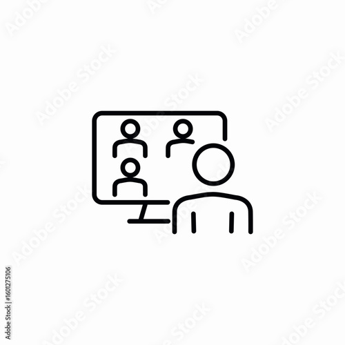 videocall meeting icon sign vector