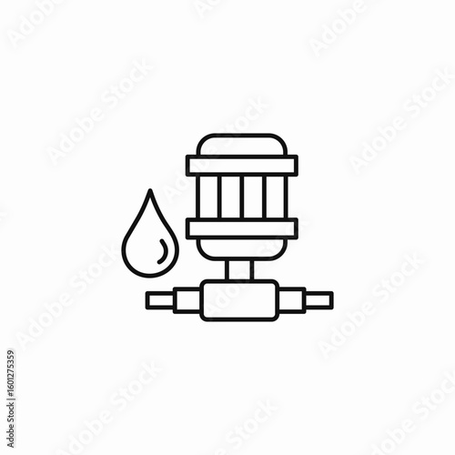 inline water filter icon sign vector