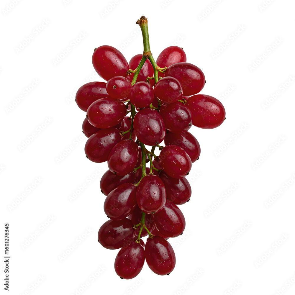 Fototapeta premium Fresh ripe red grapes with translucent skin glistening under light Ideal for food health and wine concepts