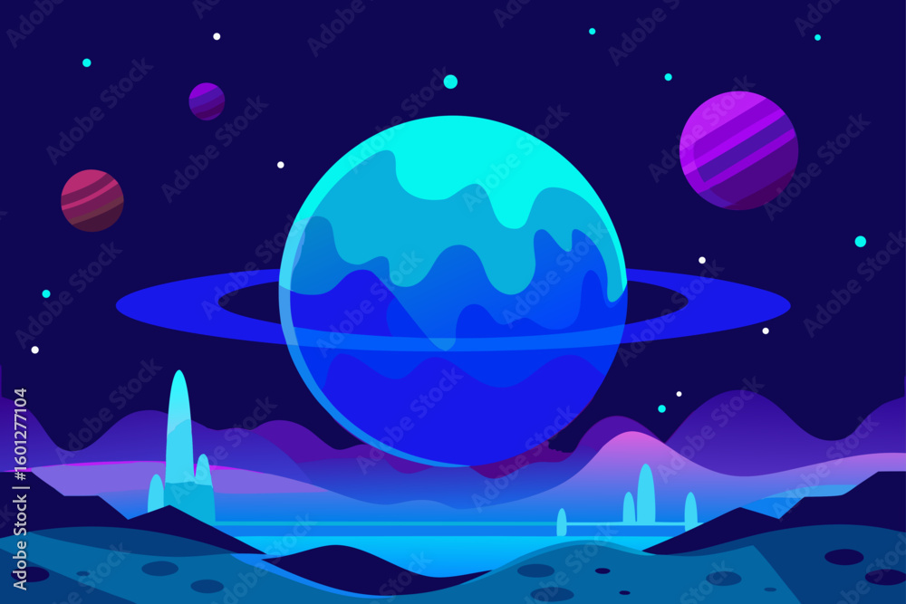 Naklejka premium moon and stars
