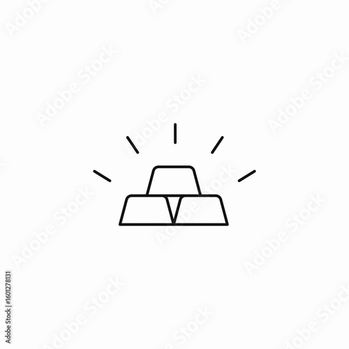 shining gold bars stack icon sign vector