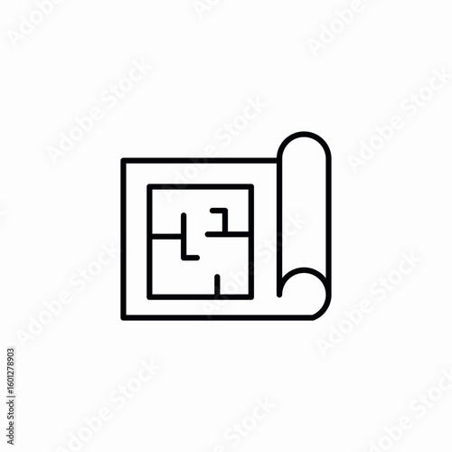 civil engineer plan icon sign vector