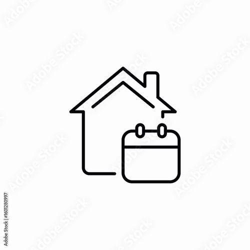 house calendar dates icon sign vector
