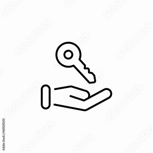 key handle icon sign vector