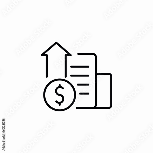 property rise finances icon sign vector