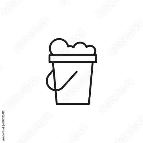 bucket foam cleaning icon sign vector