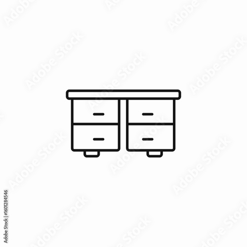 double drawer dresser icon sign vector